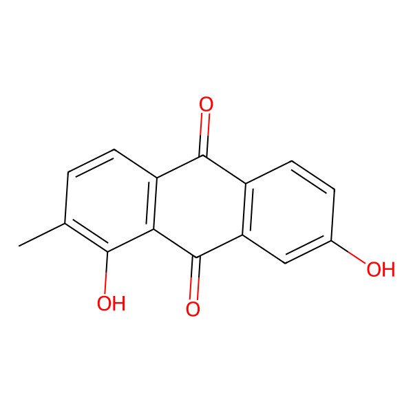 2D Structure of 1,7-Dihydroxy-2-methylanthracene-9,10-dione