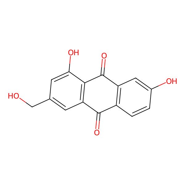 2D Structure of 1,7-Dihydroxy-3-hydroxymethyl-9,10-anthraquinone