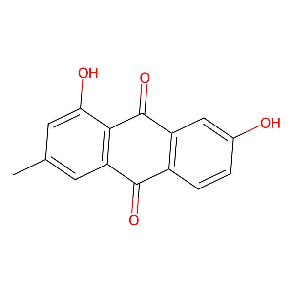 2D Structure of 1,7-Dihydroxy-3-methylanthracene-9,10-dione