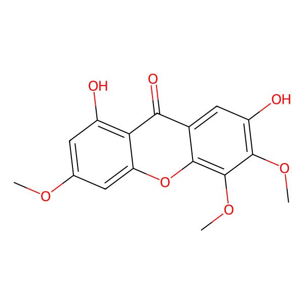 2D Structure of 1,7-Dihydroxy-3,5,6-trimethoxyxanthen-9-one