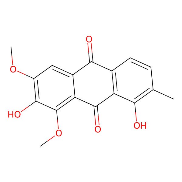 2D Structure of 1,7-Dihydroxy-6,8-dimethoxy-2-methylanthraquinone