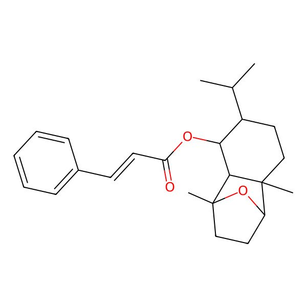 2D Structure of (1,7-Dimethyl-4-propan-2-yl-11-oxatricyclo[6.2.1.02,7]undecan-3-yl) 3-phenylprop-2-enoate