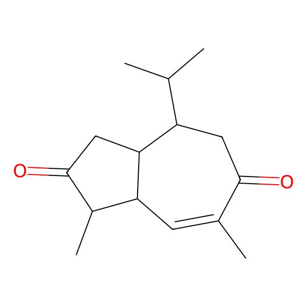 2D Structure of 1,7-Dimethyl-4-propan-2-yl-1,3,3a,4,5,8a-hexahydroazulene-2,6-dione