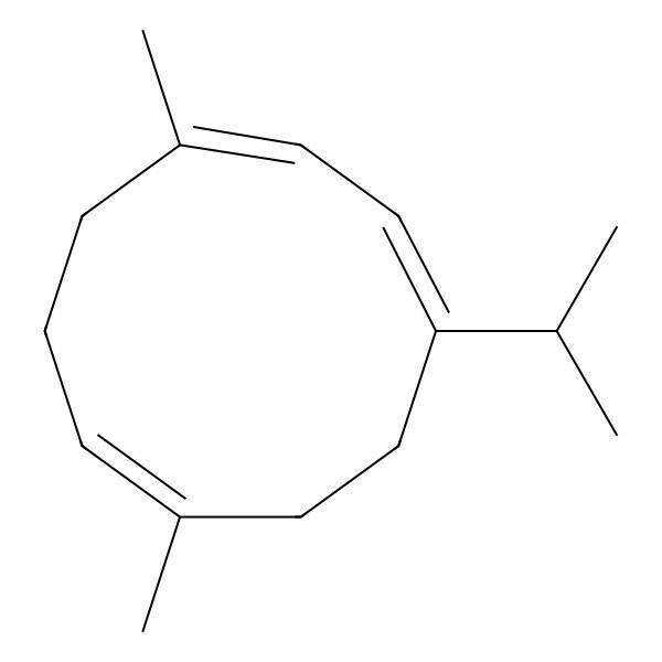 2D Structure of 1,7-Dimethyl-4-propan-2-ylcyclodeca-1,3,7-triene