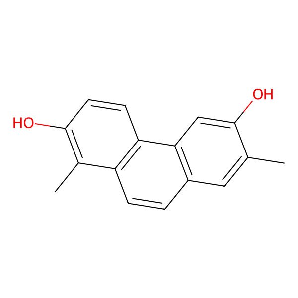 2D Structure of 1,7-Dimethylphenanthrene-2,6-diol