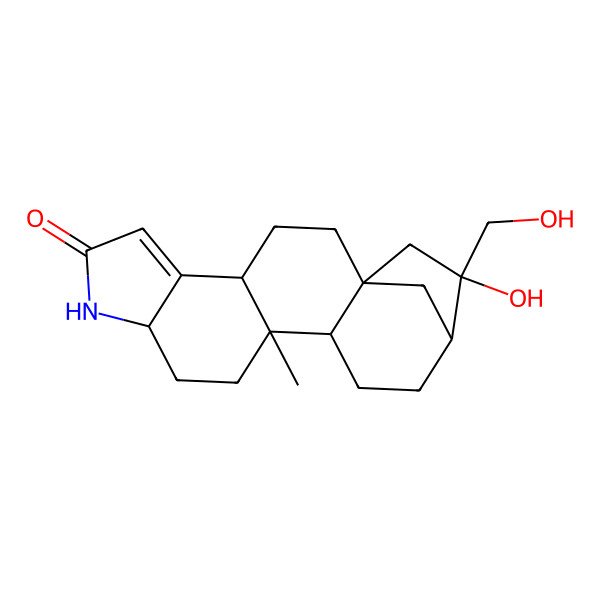 2D Structure of 17-Hydroxy-17-(hydroxymethyl)-12-methyl-8-azapentacyclo[14.2.1.01,13.04,12.05,9]nonadec-5-en-7-one