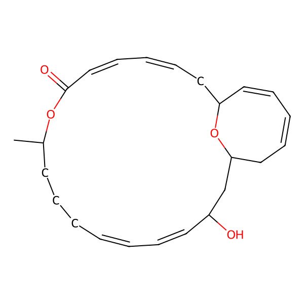 2D Structure of 17-Hydroxy-9-methyl-8,25-dioxabicyclo[17.5.1]pentacosa-3,5,13,15,21,23-hexaen-7-one