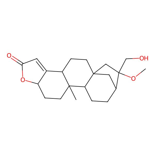 2D Structure of 17-(Hydroxymethyl)-17-methoxy-12-methyl-8-oxapentacyclo[14.2.1.01,13.04,12.05,9]nonadec-5-en-7-one