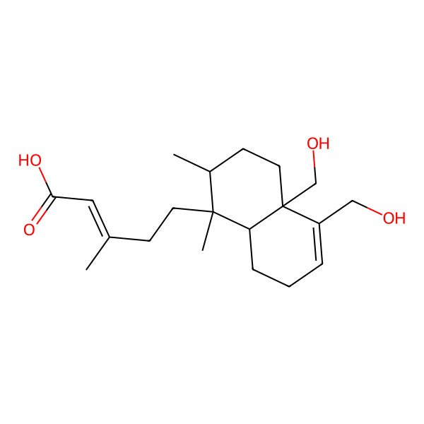 2D Structure of 5-[4a,5-Bis(hydroxymethyl)-1,2-dimethyl-2,3,4,7,8,8a-hexahydronaphthalen-1-yl]-3-methylpent-2-enoic acid