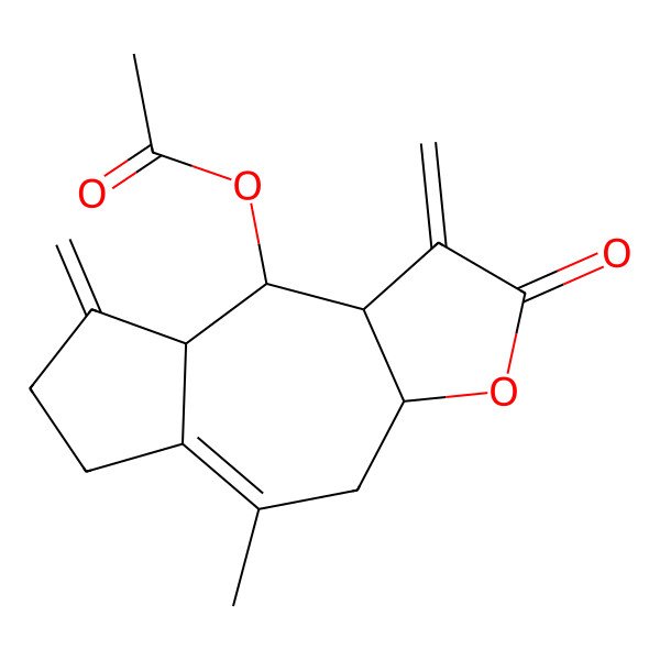 2D Structure of [(3aS,8aR,9R,9aR)-5-methyl-1,8-dimethylidene-2-oxo-4,6,7,8a,9,9a-hexahydro-3aH-azuleno[6,5-b]furan-9-yl] acetate