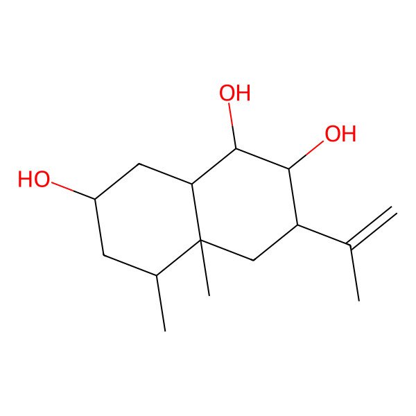 2D Structure of (1S,2R,3S,4aR,5S,7S,8aR)-4a,5-dimethyl-3-prop-1-en-2-yl-2,3,4,5,6,7,8,8a-octahydro-1H-naphthalene-1,2,7-triol 2D Structure of (1S,2R,3S,4aR,5S,7S,8aR)-4a,5-dimethyl-3-prop-1-en-2-yl-2,3,4,5,6,7,8,8a-octahydro-1H-naphthalene-1,2,7-triol