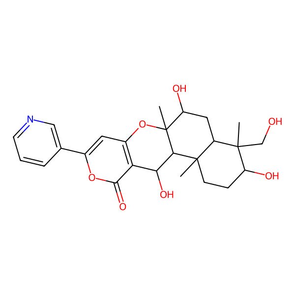 2D Structure of 1,7,11-trideacetyl-pyripyropene A