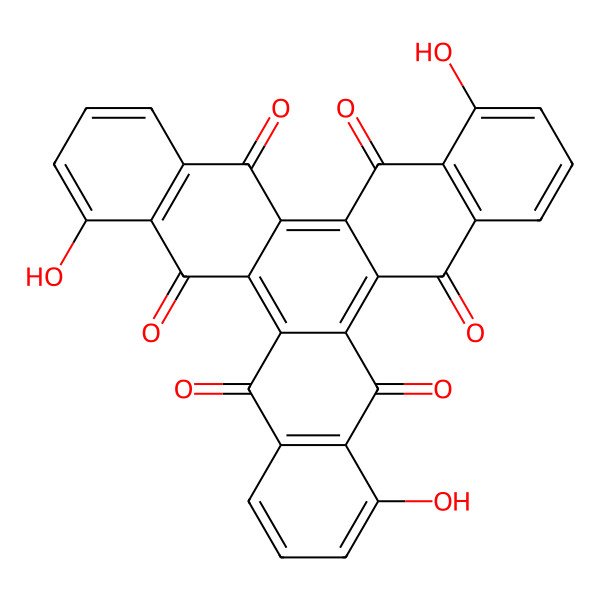 2D Structure of 1,7,13-Trihydroxy-5,6,11,12,17,18-trinaphthylenehexone