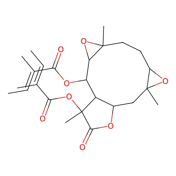 2D Structure of [(1S,2S,3S,5S,8R,10S,12R,15R)-5,10,15-trimethyl-15-[(Z)-2-methylbut-2-enoyl]oxy-14-oxo-4,9,13-trioxatetracyclo[10.3.0.03,5.08,10]pentadecan-2-yl] (Z)-2-methylbut-2-enoate
