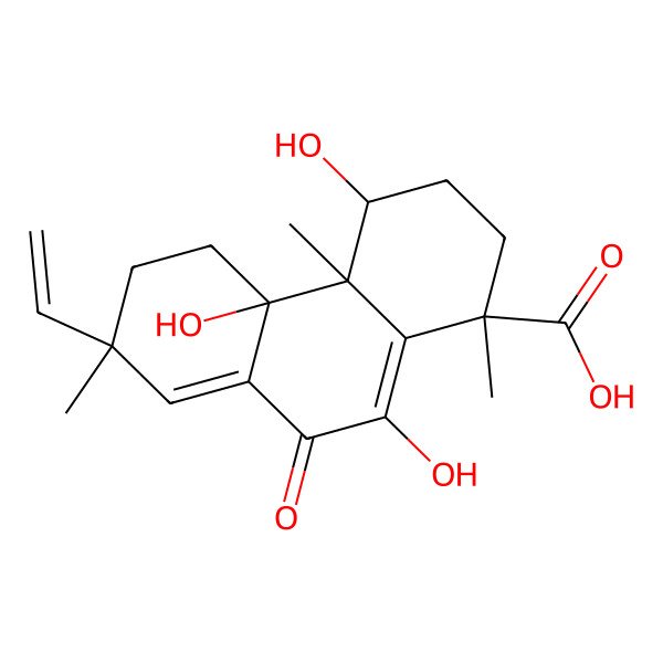 2D Structure of (1R,4R,4aR,4bS,7R)-7-ethenyl-4,4b,10-trihydroxy-1,4a,7-trimethyl-9-oxo-3,4,5,6-tetrahydro-2H-phenanthrene-1-carboxylic acid