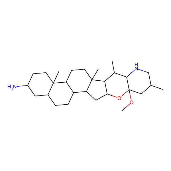 2D Structure of 22-Methoxy-10,14,16,20-tetramethyl-23-oxa-18-azahexacyclo[12.11.0.02,11.05,10.015,24.017,22]pentacosan-7-amine
