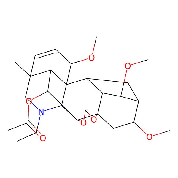 2D Structure of [(1S,2R,3R,4S,5R,6S,8R,12R,13S,16R,19S,20R,21S)-14-ethyl-4,6,19-trimethoxy-16-methyl-9,11-dioxa-14-azaheptacyclo[10.7.2.12,5.01,13.03,8.08,12.016,20]docos-17-en-21-yl] acetate