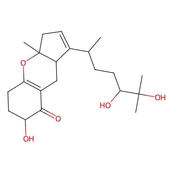2D Structure of (3aS,7R,9aR)-1-[(2S,5S)-5,6-dihydroxy-6-methylheptan-2-yl]-7-hydroxy-3a-methyl-3,5,6,7,9,9a-hexahydrocyclopenta[b]chromen-8-one