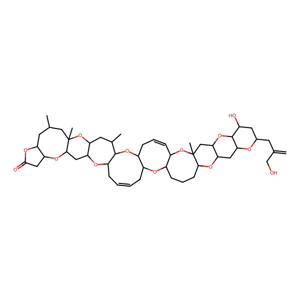 2D Structure of 41-Hydroxy-39-[2-(hydroxymethyl)prop-2-enyl]-4,8,10,46-tetramethyl-2,7,13,17,21,28,34,38,43,47-decaoxadecacyclo[25.24.0.03,22.06,20.08,18.012,16.029,48.033,46.035,44.037,42]henpentaconta-24,49-dien-14-one