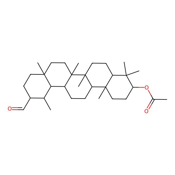 2D Structure of (11-formyl-4,4,6a,6b,8a,12,14b-heptamethyl-2,3,4a,5,6,6a,7,8,9,10,11,12,12a,13,14,14a-hexadecahydro-1H-picen-3-yl) acetate