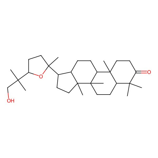 2D Structure of (5R,8R,9R,10R,13R,14R,17S)-17-[(2S,5S)-5-(1-hydroxy-2-methylpropan-2-yl)-2-methyloxolan-2-yl]-4,4,8,10,14-pentamethyl-1,2,5,6,7,9,11,12,13,15,16,17-dodecahydrocyclopenta[a]phenanthren-3-one