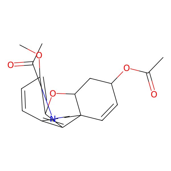 2D Structure of (4-Acetyl-9-methoxy-11-oxa-4-azatetracyclo[8.6.1.01,12.06,17]heptadeca-6(17),7,9,15-tetraen-14-yl) acetate