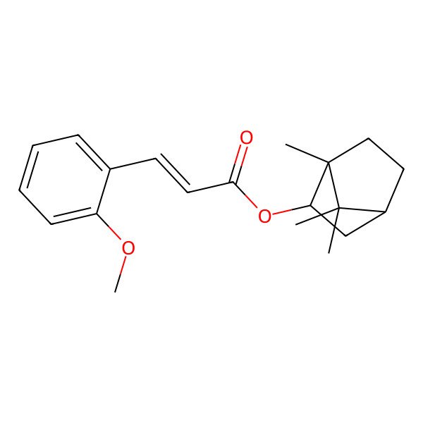 2D Structure of (1,7,7-Trimethyl-2-bicyclo[2.2.1]heptanyl) 3-(2-methoxyphenyl)prop-2-enoate