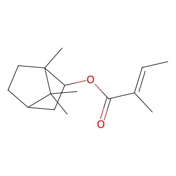 2D Structure of (1,7,7-trimethyl-2-bicyclo[2.2.1]heptanyl) (Z)-2-methylbut-2-enoate