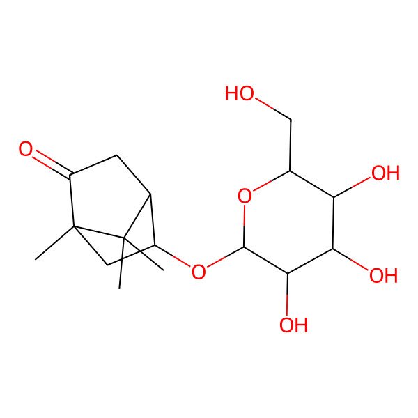 2D Structure of 1,7,7-Trimethyl-5-[3,4,5-trihydroxy-6-(hydroxymethyl)oxan-2-yl]oxybicyclo[2.2.1]heptan-2-one