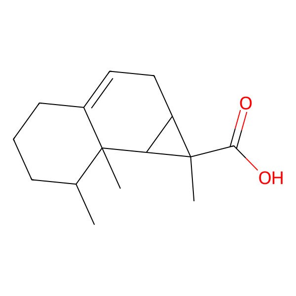 2D Structure of 1,7,7a-trimethyl-2,4,5,6,7,7b-hexahydro-1aH-cyclopropa[a]naphthalene-1-carboxylic acid