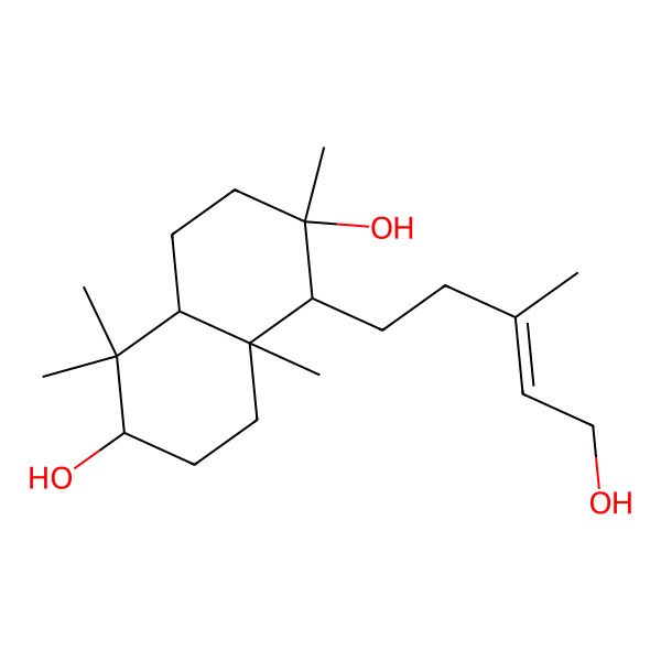 2D Structure of (1S,2S,4aS,6S,8aR)-1-[(E)-5-hydroxy-3-methylpent-3-enyl]-2,5,5,8a-tetramethyl-3,4,4a,6,7,8-hexahydro-1H-naphthalene-2,6-diol