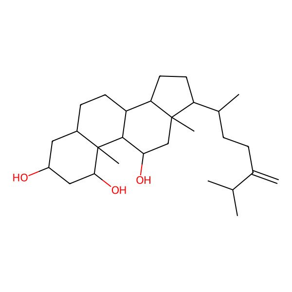 2D Structure of 10,13-dimethyl-17-(6-methyl-5-methylideneheptan-2-yl)-2,3,4,5,6,7,8,9,11,12,14,15,16,17-tetradecahydro-1H-cyclopenta[a]phenanthrene-1,3,11-triol
