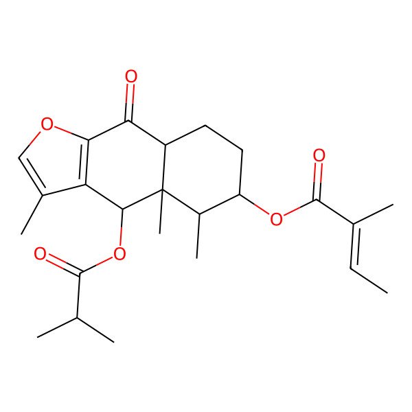 2D Structure of [(4S,4aR,5R,6S,8aS)-3,4a,5-trimethyl-4-(2-methylpropanoyloxy)-9-oxo-4,5,6,7,8,8a-hexahydrobenzo[f][1]benzofuran-6-yl] (Z)-2-methylbut-2-enoate