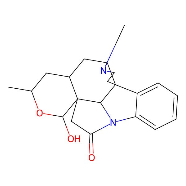 2D Structure of 11-Hydroxy-4,9-dimethyl-10-oxa-4,15-diazahexacyclo[10.9.1.01,5.07,12.015,22.016,21]docosa-16,18,20-trien-14-one
