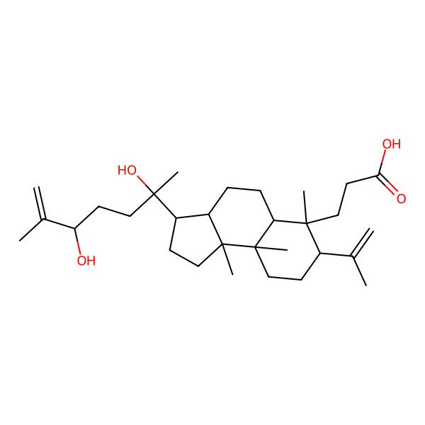 2D Structure of 3-[3-(2,5-Dihydroxy-6-methylhept-6-en-2-yl)-6,9a,9b-trimethyl-7-prop-1-en-2-yl-1,2,3,3a,4,5,5a,7,8,9-decahydrocyclopenta[a]naphthalen-6-yl]propanoic acid