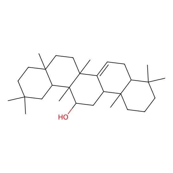 2D Structure of (17alpha)-14-Methyl-8-demethyltaraxera-7-ene-12alpha-ol