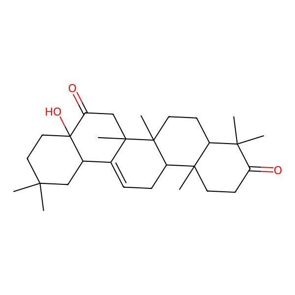2D Structure of 17-Hydroxy-28-norolean-12-ene-3,16-dione
