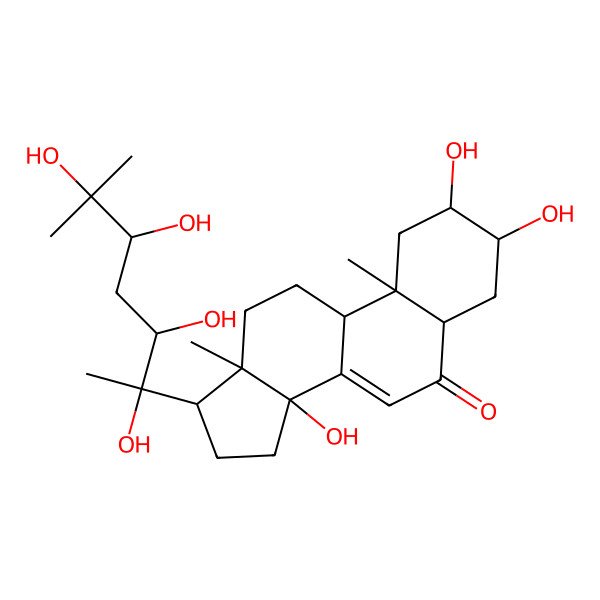 2D Structure of 2,3,14-trihydroxy-10,13-dimethyl-17-(2,3,5,6-tetrahydroxy-6-methylheptan-2-yl)-2,3,4,5,9,11,12,15,16,17-decahydro-1H-cyclopenta[a]phenanthren-6-one