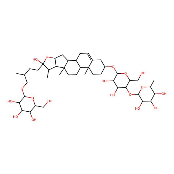 2D Structure of (2S,3R,4R,5R,6S)-2-[(2R,3S,4R,5R,6R)-4,5-dihydroxy-2-(hydroxymethyl)-6-[[(1S,2S,4S,6R,7S,8R,9S,12S,13R,16S)-6-hydroxy-7,9,13-trimethyl-6-[(3R)-3-methyl-4-[(2R,3R,4S,5S,6R)-3,4,5-trihydroxy-6-(hydroxymethyl)oxan-2-yl]oxybutyl]-5-oxapentacyclo[10.8.0.02,9.04,8.013,18]icos-18-en-16-yl]oxy]oxan-3-yl]oxy-6-methyloxane-3,4,5-triol