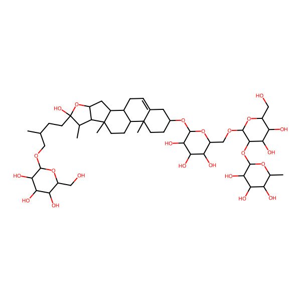 2D Structure of (2S,3R,4R,5R,6S)-2-[(2R,3R,4S,5S,6R)-4,5-dihydroxy-6-(hydroxymethyl)-2-[[(2R,3S,4S,5R,6R)-3,4,5-trihydroxy-6-[[(1S,2S,4S,6S,7S,8R,9S,12S,13R,16S)-6-hydroxy-7,9,13-trimethyl-6-[(3R)-3-methyl-4-[(2R,3R,4S,5S,6R)-3,4,5-trihydroxy-6-(hydroxymethyl)oxan-2-yl]oxybutyl]-5-oxapentacyclo[10.8.0.02,9.04,8.013,18]icos-18-en-16-yl]oxy]oxan-2-yl]methoxy]oxan-3-yl]oxy-6-methyloxane-3,4,5-triol