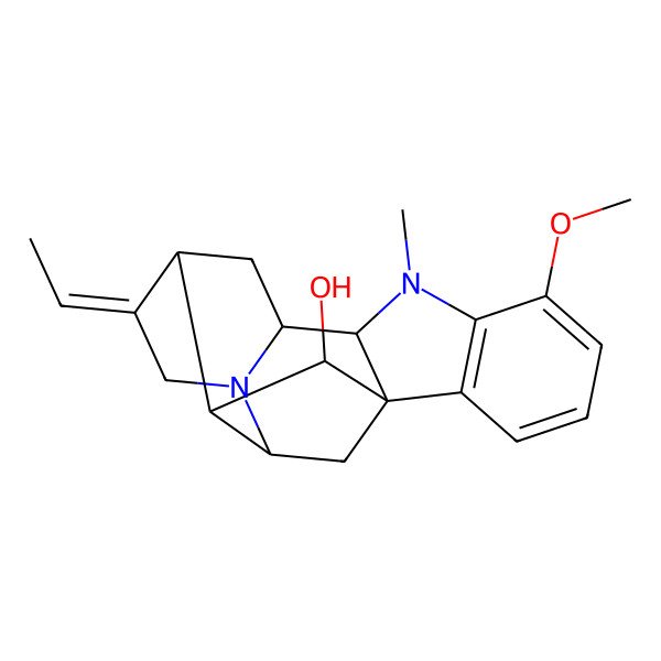2D Structure of (17R,19E)-19,20-Didehydro-12-methoxyajmalan-17-ol