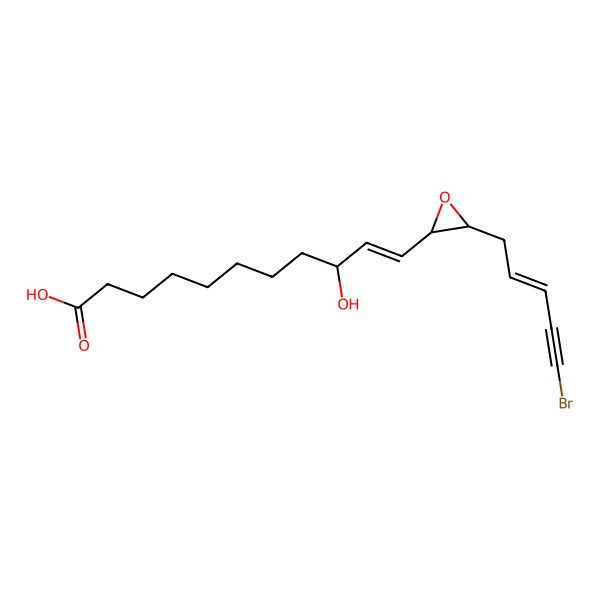 2D Structure of 18-bromo-9-hydroxy-12,13-trans-epoxy-(10E,15Z)-octadeca-10,15-diene-17-ynoic acid methyl ester
