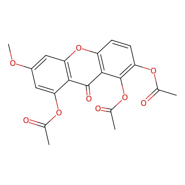 2D Structure of (1,8-Diacetyloxy-6-methoxy-9-oxoxanthen-2-yl) acetate