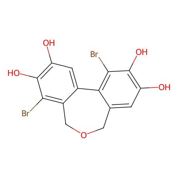 2D Structure of 1,8-Dibromo-5,7-dihydrodibenzo[c,e]oxepine-2,3,9,10-tetraol