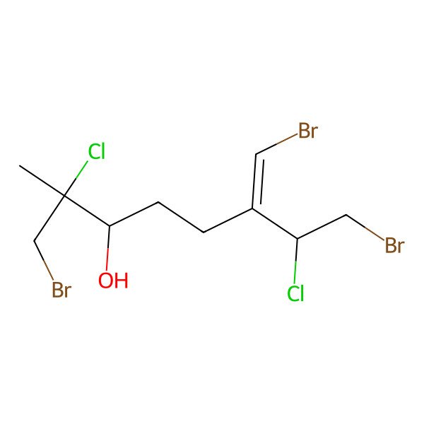2D Structure of 1,8-Dibromo-6-(bromomethylidene)-2,7-dichloro-2-methyloctan-3-ol