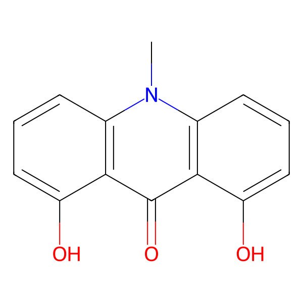 2D Structure of 1,8-Dihydroxy-10-methylacridin-9-one