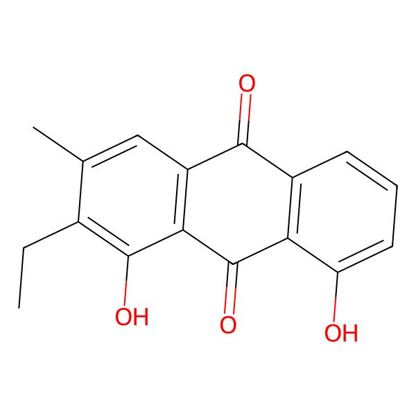 2D Structure of 1,8-Dihydroxy 2-ethyl 3-methyl anthraquinone