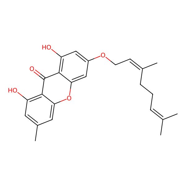 2D Structure of 1,8-Dihydroxy-3-geranyloxy-6-methylxanthone
