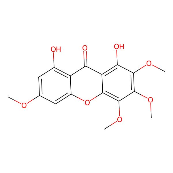 2D Structure of 1,8-Dihydroxy-3,5,6,7-tetramethoxyxanthone 2D Structure of 1,8-Dihydroxy-3,5,6,7-tetramethoxyxanthone