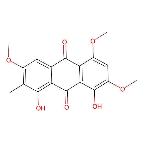 2D Structure of 1,8-Dihydroxy-3,5,7-trimethoxy-2-methylanthraquinone